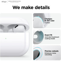 Elago 6 Pairs, Compatible With Airpods Pro 2 Ear Tips With Earbuds Cover, Compatible With Apple Airpods Pro 2nd Generation 3 Sizes Large Plus Medium Plus Small, White