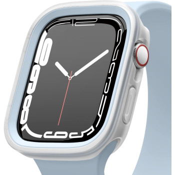 Elago Duo Case Compatible With Apple Watch 9/8/7/6/5/4/SE, Compatible With iWatch 45mm 44mm, Full Protection (Hard Pc Plus TPU Material), Full Access To Screen, Two Pcs Included, Light Blue Plus Clear