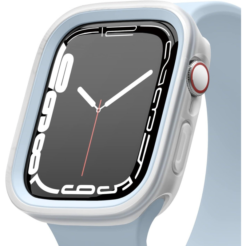Elago Duo Case Compatible With Apple Watch 9/8/7/6/5/4/SE, Compatible With iWatch 45mm 44mm, Full Protection (Hard Pc Plus TPU Material), Full Access To Screen, Two Pcs Included, Light Blue Plus Clear
