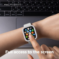 Elago Duo Case Compatible With Apple Watch 9/8/7/6/5/4/SE, Compatible With iWatch 45mm 44mm, Full Protection (Hard Pc Plus TPU Material), Full Access To Screen, Two Pcs Included, White/Clear