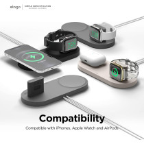 Elago W Stand Designed For Magsafe Charger Stand For All Apple Watch Chargers, iPhone 15, 14, 13, 12 Series/Airpods Pro, Airpods Pro 2, Airpods 3, Black