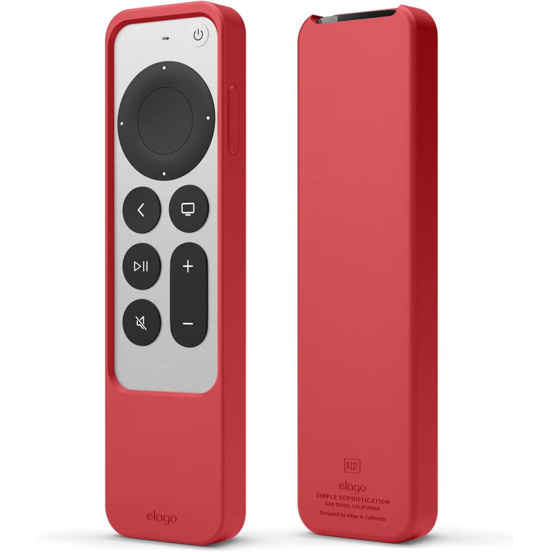 Elago R2 Slim Case Compatible With 2022 Apple TV 4K HD Siri Remote 3rd Generation, Compatible With 2021 Apple TV Siri Remote 2nd - Slim, Light, Scratch-Free, Full Access To All Functions, Red