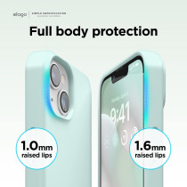 Elago Compatible With iPhone 14 Case, Liquid Silicone Case, Full Body Protective Cover, Shockproof, Slim Phone Case, Anti-Scratch Soft Microfiber Lining, 6.1 Inch, Mint