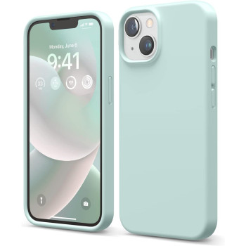 Elago Compatible With iPhone 14 Case, Liquid Silicone Case, Full Body Protective Cover, Shockproof, Slim Phone Case, Anti-Scratch Soft Microfiber Lining, 6.1 Inch, Mint