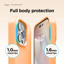 Elago Compatible With iPhone 14 Case, Liquid Silicone Case, Full Body Protective Cover, Shockproof, Slim Phone Case, Anti-Scratch Soft Microfiber Lining, 6.1 Inch, Orange