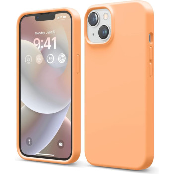 Elago Compatible With iPhone 14 Case, Liquid Silicone Case, Full Body Protective Cover, Shockproof, Slim Phone Case, Anti-Scratch Soft Microfiber Lining, 6.1 Inch, Orange