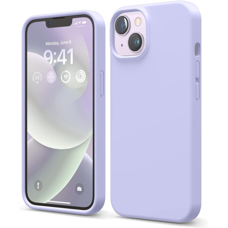 Elago Compatible With iPhone 14 Case, Liquid Silicone Case, Full Body Protective Cover, Shockproof, Slim Phone Case, Anti-Scratch Soft Microfiber Lining, 6.1 Inch, Purple