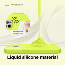 Elago Compatible With iPhone 14 Pro Case, Liquid Silicone Case, Full Body Protective Cover, Shockproof, Slim Phone Case, Anti-Scratch Soft Microfiber Lining, 6.1 Inch, Neon Yellow