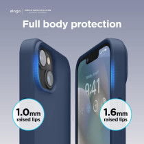 Elago Compatible With iPhone 14 Plus Case, Liquid Silicone Case, Full Body Protective Cover, Shockproof, Slim Phone Case, Anti-Scratch Soft Microfiber Lining, 6.7 Inch, Jean Indigo