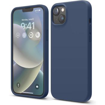 Elago Compatible With iPhone 14 Plus Case, Liquid Silicone Case, Full Body Protective Cover, Shockproof, Slim Phone Case, Anti-Scratch Soft Microfiber Lining, 6.7 Inch, Jean Indigo