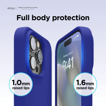 Elago Compatible With iPhone 14 Pro Max Case, Liquid Silicone Case, Full Body Protective Cover, Shockproof, Slim Phone Case, Anti-Scratch Soft Microfiber Lining, 6.7 Inch, Cobalt Blue