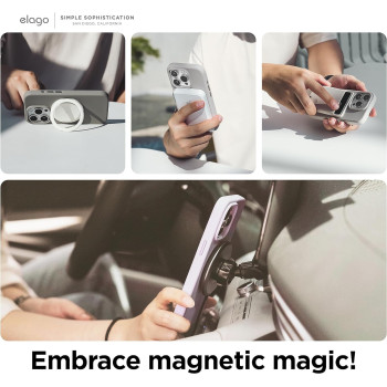 Elago Magnetic Silicone Case Compatible With iPhone 15 Pro Max Case 6.7 Inch Compatible With All Magsafe Accessories - Built-In Magnets, Soft Grip Silicone, Shockproof, Black