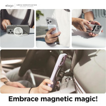 Elago Magnetic Silicone Case Compatible With iPhone 15 Pro Max Case 6.7 Inch Compatible With All Magsafe Accessories - Built-In Magnets, Soft Grip Silicone, Shockproof, Black
