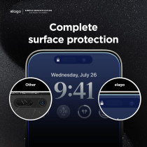 Elago Tempered Glass Plus Screen Protector Compatible With iPhone 15 Pro - 9H Surface Hardness, Anti-Fingerprint, Shatter-Proof, Scratch Protection, Crystal Clear Clarity, Bubble-Free