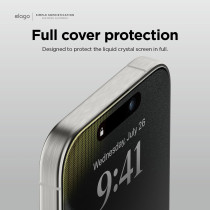 Elago Tempered Glass Plus Screen Protector Compatible With iPhone 15 Pro - 9H Surface Hardness, Anti-Fingerprint, Shatter-Proof, Scratch Protection, Crystal Clear Clarity, Bubble-Free
