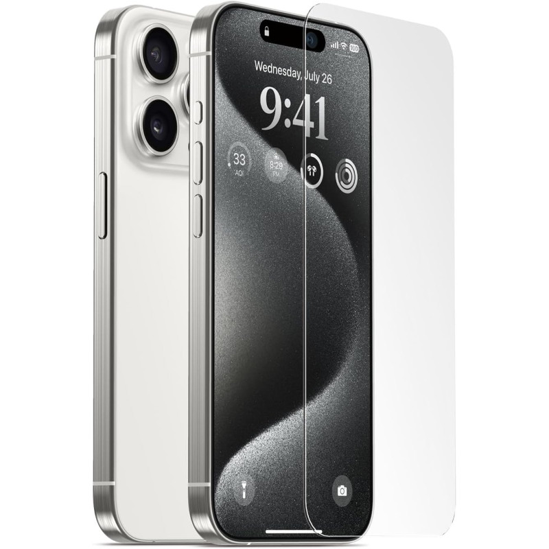 Elago Tempered Glass Plus Screen Protector Compatible With iPhone 15 Pro Max - 9H Surface Hardness, Anti-Fingerprint, Shatter-Proof