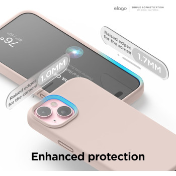 Elago Compatible With iPhone 15 Case, Liquid Silicone Case, Full Body Protective Cover, Shockproof, Slim Phone Case, Anti-Scratch Soft Microfiber Lining, 6.1 Inch, Lovely Pink