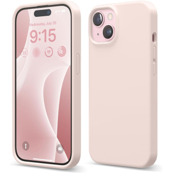 Elago Compatible With iPhone 15 Case, Liquid Silicone Case, Full Body Protective Cover, Shockproof, Slim Phone Case, Anti-Scratch Soft Microfiber Lining, 6.1 Inch, Lovely Pink