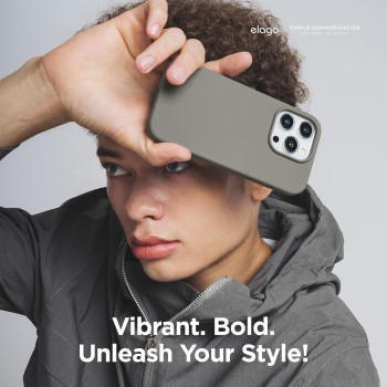 Elago Compatible With iPhone 15 Case, Liquid Silicone Case, Full Body Protective Cover, Shockproof, Slim Phone Case, Anti-Scratch Soft Microfiber Lining, 6.1 Inch, Medium Grey