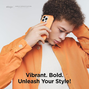 Elago Compatible With iPhone 15 Case, Liquid Silicone Case, Full Body Protective Cover, Shockproof, Slim Phone Case, Anti-Scratch Soft Microfiber Lining, 6.1 Inch, Orange