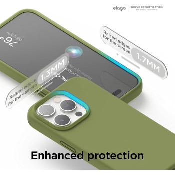 Elago Compatible With iPhone 15 Pro Case, Liquid Silicone Case, Full Body Protective Cover, Shockproof, Slim Phone Case, Anti-Scratch Soft Microfiber Lining, 6.1 Inch, Cedar Green