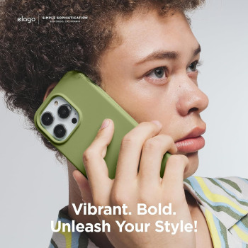 Elago Compatible With iPhone 15 Pro Case, Liquid Silicone Case, Full Body Protective Cover, Shockproof, Slim Phone Case, Anti-Scratch Soft Microfiber Lining, 6.1 Inch, Cedar Green