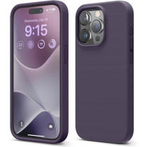Elago Compatible With iPhone 15 Pro Case, Liquid Silicone Case, Full Body Protective Cover, Shockproof, Slim Phone Case, Anti-Scratch Soft Microfiber Lining, 6.1 Inch, Deep Purple