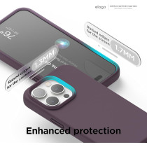 Elago Compatible With iPhone 15 Pro Max Case, Liquid Silicone Case, Full Body Protective Cover, Shockproof, Slim Phone Case, Anti-Scratch Soft Microfiber Lining, 6.7 Inch, Deep Purple