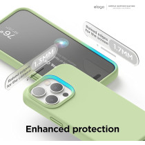 Elago Compatible With iPhone 15 Pro Max Case, Liquid Silicone Case, Full Body Protective Cover, Shockproof, Slim Phone Case, Anti-Scratch Soft Microfiber Lining, 6.7 Inch, Pastel Green