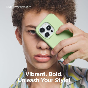 Elago Compatible With iPhone 15 Pro Max Case, Liquid Silicone Case, Full Body Protective Cover, Shockproof, Slim Phone Case, Anti-Scratch Soft Microfiber Lining, 6.7 Inch, Pastel Green