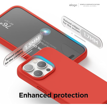 Elago Compatible With iPhone 15 Pro Max Case, Liquid Silicone Case, Full Body Protective Cover, Shockproof, Slim Phone Case, Anti-Scratch Soft Microfiber Lining, 6.7 Inch, Red