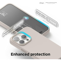 Elago Compatible With iPhone 15 Pro Max Case, Liquid Silicone Case, Full Body Protective Cover, Shockproof, Slim Phone Case, Anti-Scratch Soft Microfiber Lining, 6.7 Inch, Stone