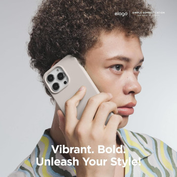 Elago Compatible With iPhone 15 Pro Max Case, Liquid Silicone Case, Full Body Protective Cover, Shockproof, Slim Phone Case, Anti-Scratch Soft Microfiber Lining, 6.7 Inch, Stone