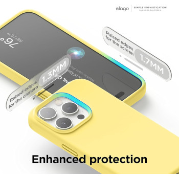 Elago Compatible With iPhone 15 Pro Max Case, Liquid Silicone Case, Full Body Protective Cover, Shockproof, Slim Phone Case, Anti-Scratch Soft Microfiber Lining, 6.7 Inch, Yellow