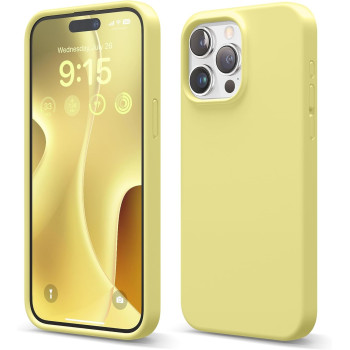 Elago Compatible With iPhone 15 Pro Max Case, Liquid Silicone Case, Full Body Protective Cover, Shockproof, Slim Phone Case, Anti-Scratch Soft Microfiber Lining, 6.7 Inch, Yellow