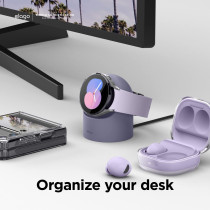 Elago GW2 Stand Compatible With Samsung Galaxy Watch 6 Series / 5 Charger Stand (40, 44mm) / 5 Pro Charger Stand (45mm) 2022-2023, Lavender Grey