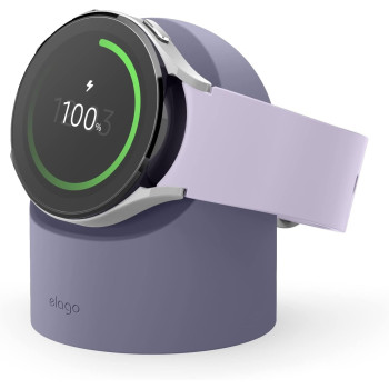 Elago GW2 Stand Compatible With Samsung Galaxy Watch 6 Series / 5 Charger Stand (40, 44mm) / 5 Pro Charger Stand (45mm) 2022-2023, Lavender Grey