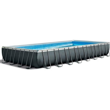 Intex Ultra Xtr Frame Pool 32ft x 16ft x 52inch With Filter, Pump, Cover, Ladder, Grey, 26374