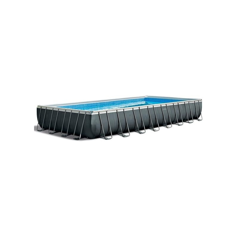 Intex Ultra Xtr Frame Pool 32ft x 16ft x 52inch With Filter, Pump, Cover, Ladder, Grey, 26374