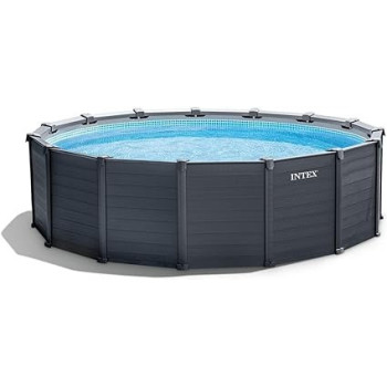 Intex 15Ft 8Inch x 49Inch Graphite Panel Pool Set, Gray Colour