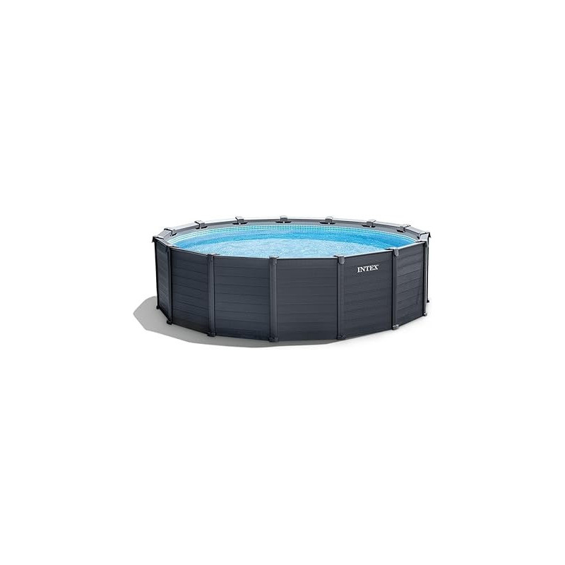 Intex 15Ft 8Inch x 49Inch Graphite Panel Pool Set, Gray Colour