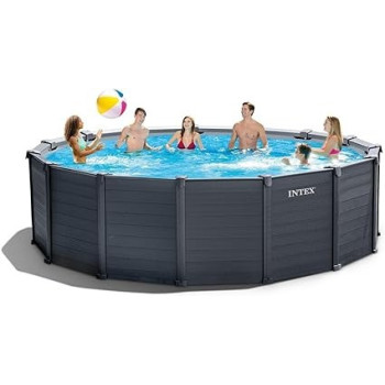Intex 15Ft 8Inch x 49Inch Graphite Panel Pool Set, Gray Colour