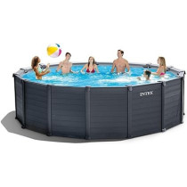 Intex 15Ft 8Inch x 49Inch Graphite Panel Pool Set, Gray Colour