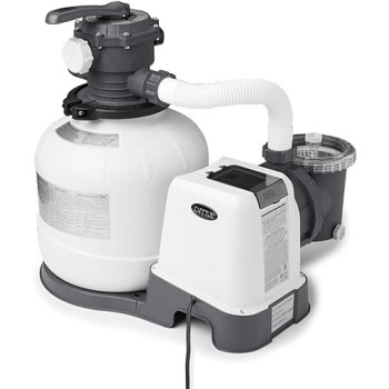 Intex Krystal Clear Sand Filter Pump For Above Ground Pools With 2800 Gallons Per Hour Flow Rate, Improved Circulation And Easy Installation