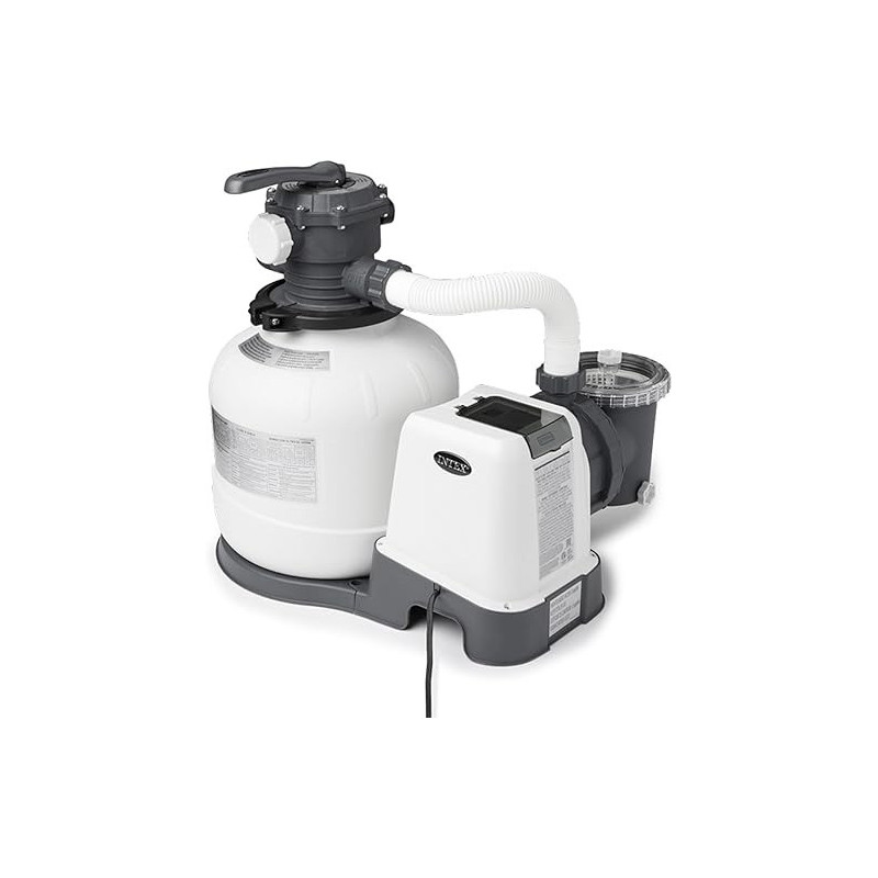 Intex Krystal Clear Sand Filter Pump For Above Ground Pools With 2800 Gallons Per Hour Flow Rate, Improved Circulation And Easy Installation