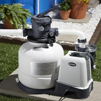 Intex Krystal Clear Sand Filter Pump For Above Ground Pools With 2800 Gallons Per Hour Flow Rate, Improved Circulation And Easy Installation