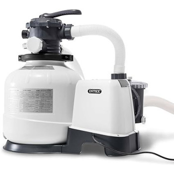 Intex Krystal Clear Sand Filter Pump For Above Ground Pools With 2800 Gallons Per Hour Flow Rate, Improved Circulation And Easy Installation