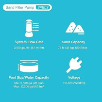 Intex Krystal Clear Sand Filter Pump For Above Ground Pools With 2800 Gallons Per Hour Flow Rate, Improved Circulation And Easy Installation