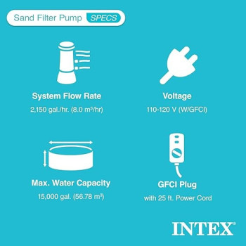 Intex 26679EG Krystal Clear 2150 GPH Pump And Saltwater Sand Filter Saltwater System, Grey