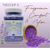 Medspa Lavender Bath Salt For Body And Foot Spa, Calming, Relaxing, Aromatherapy, Pure And Natural, Sea Salt, Infused With Rose Petals And Lavender Essential Oil, 3kg